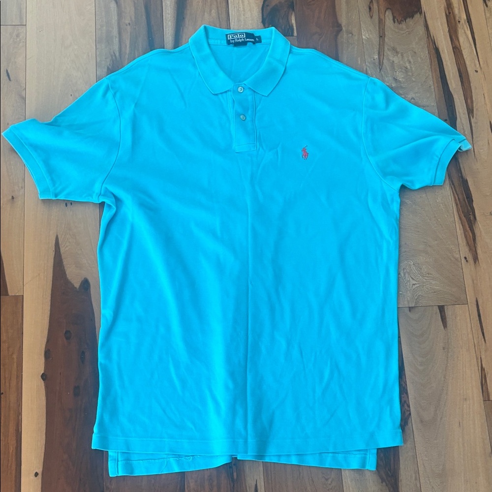 Polo by Ralph Lauren Men's Aqua Polo Shirt